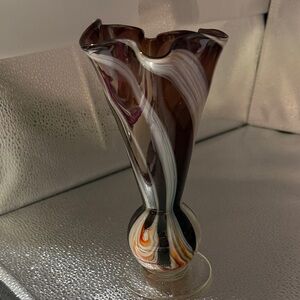 Mid century modern style art glass handkerchief vase